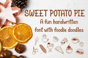 Sweet Potato Pie - a fun font with foodie doodles Font Download