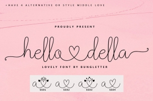 hello della - script lovely Font Download
