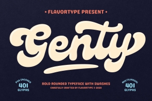 Genty - Bold Rounded Typeface Font Download