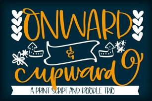Onward & Upward - A Script Print & Doodle Trio Font Font Download