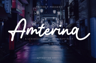 Amterina - Monoline Script Font Font Download