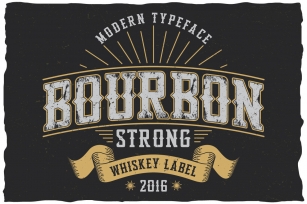 Bourbon Strong label font Font Download