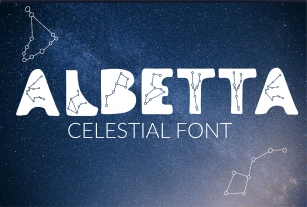 Albetta. Celestial Display accidental font Font with stars constellati Font Download