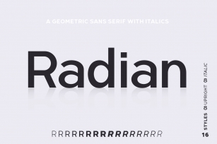 Radian | A Geometric Sans Serif Typeface Font Download