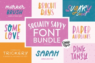 SOCIALLY SAVVY Font Bundle - Dixie Type Co. Font Download