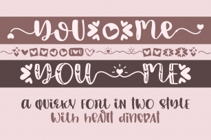 You Me-A quiry font with heart dingbat Font Download