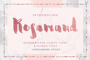 Rosamund script & Extras + PS Styles Font Download