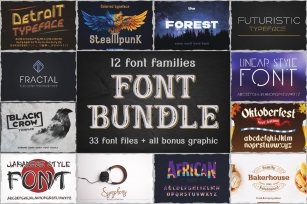 12 Font Families Bundle Font Download