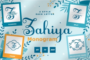 Zahiya Monogram Font - 4 Style Monogram Font Download