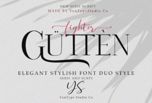 Gutten fighter Font Duo w/ Bonus 6 Logos Font Download