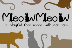 Meow Meow - A Playful Font Made with Cat Tails Font Download