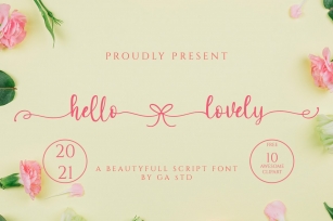 Hello Lovely - A Beautiful Script Font Font Download