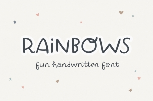 Rainbows | fun handwritten font Font Download