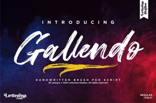 Gallendo - Strong Brush Font Font Download