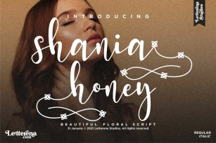 shania honey - Beautiful Script Font Font Download