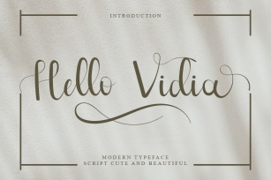 Hello Vidia - A Beautiful Script Font Font Download