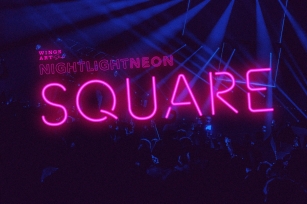 Night Light Neon Font - square Font Download