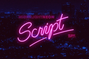 Night Light Neon Font - Script Font Download