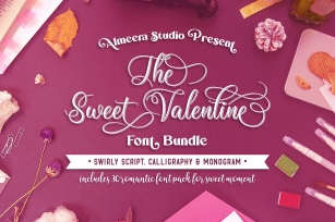The Sweet Valentine Font Bundle Font Download