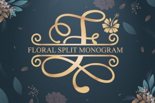 Floral Split Monogram Font Download