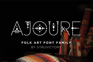 Ajoure - Folk Art Logo Font Family Font Download