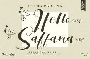 Hello Saffana - Beautiful Lovely Script Font Font Download