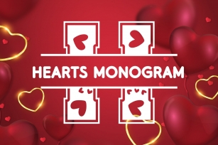 Hearts Split Monogram Font Font Download