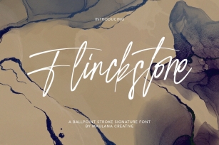 Flinckstone Ballpoint Stroke Signature Font Font Download