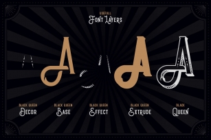 Black Queen font + bonus graphics Font Download