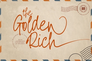 The Golden Rich- An Unique Handwritten Font Font Download
