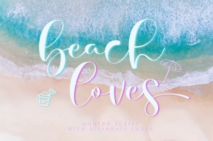 beach loves - Script Fonts Font Download
