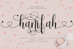 Hanifah Lovely Script Font Font Download