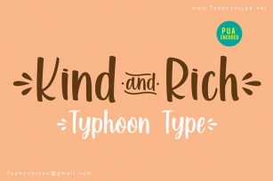 Kind and Rich - Font Download