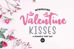 Valentine Kisses Hand Lettered Font Duo Font Download