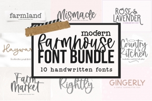 Modern Farmhouse Font Bundle - Fonts for Crafters Font Download