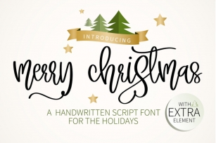 Merry Christmas - A sweet script handwritten font Font Download