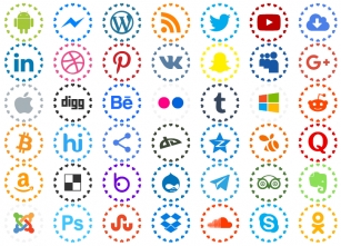 Social networks colors Font Download