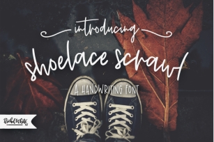 Shoelace Scrawl, a handwriting font Font Download