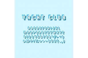 Yacht club vintage 3d vector alphabet set Font Download