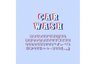 Car wash vintage 3d vector alphabet set Font Download