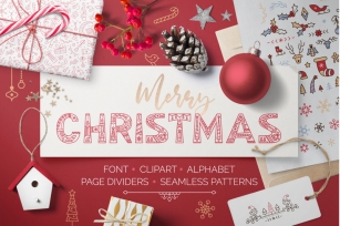 CHRISTMAS font - clipart - patterns Font Download