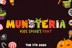 Munsteria - Kids Funny Monster Font Font Download