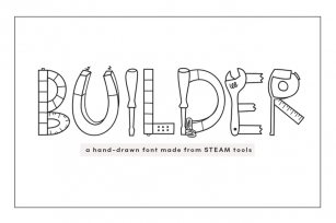 Builder - A  Handwritten Font with STEAM doodles Font Download