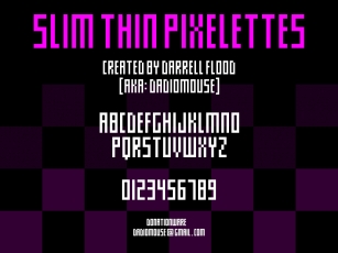 Slim thin pixelettes Font Download