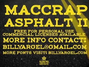 Maccrap asphalt II Font Download