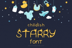 Childish Starry Handwritten Font. Font Download