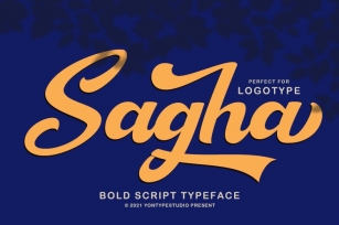 Sagha A Modern Script Typeface Font Download