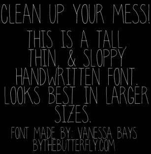Clean up your mess Font Download
