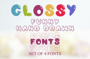 Glossy. Set of 4 fonts. Font Download