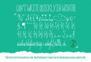 Can't write quickly in winter Font Download